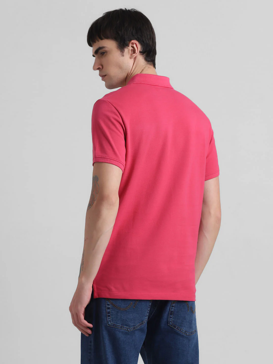 Red Logo Text Cotton Polo - Image 4