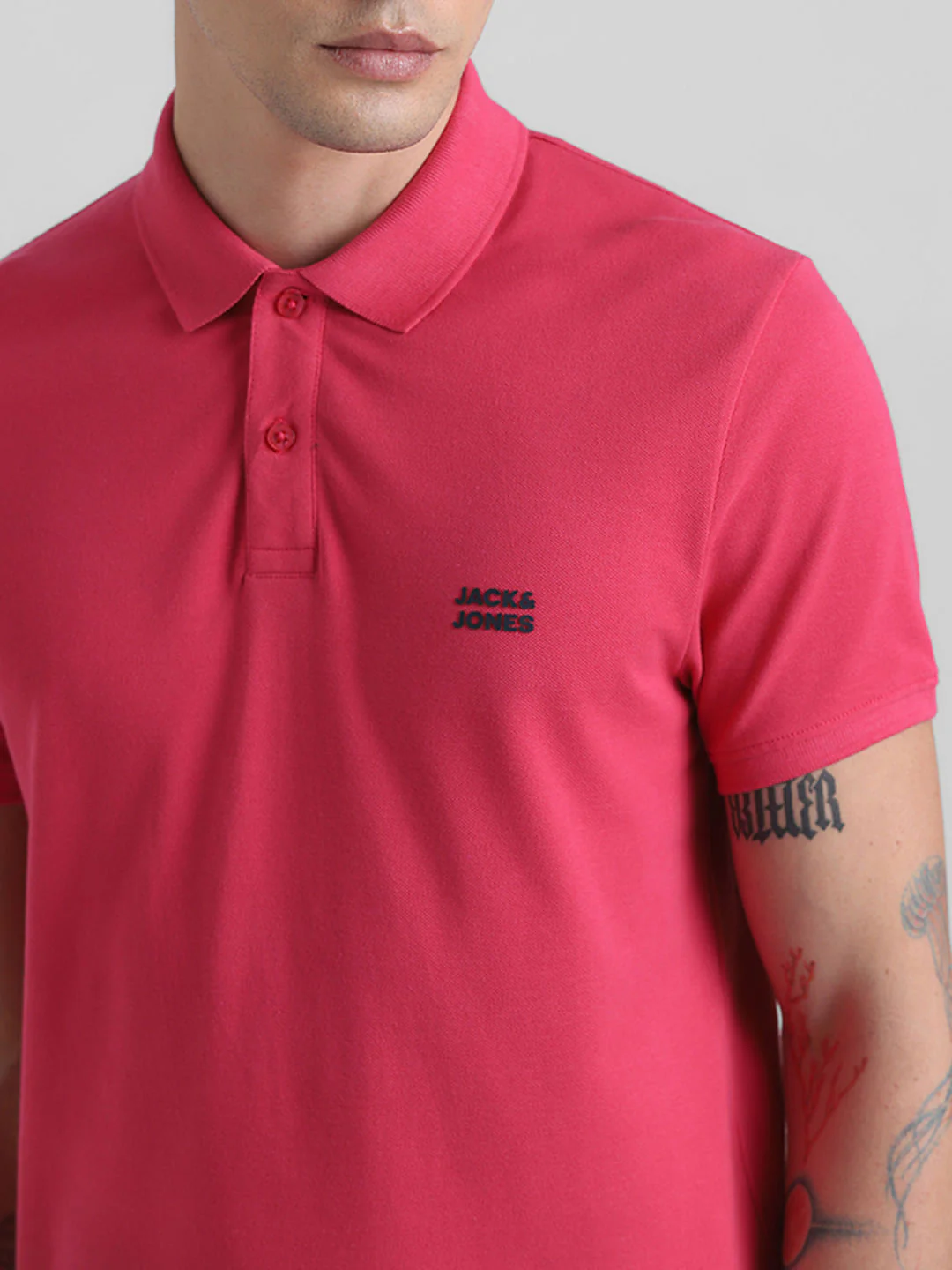 Red Logo Text Cotton Polo - Image 5