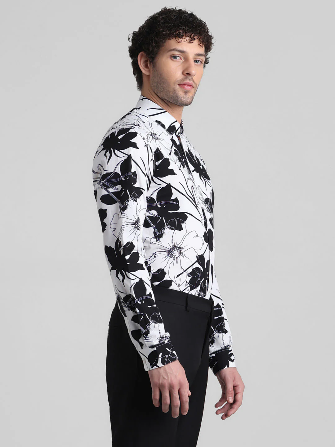 White Floral Print Shirt - Image 3