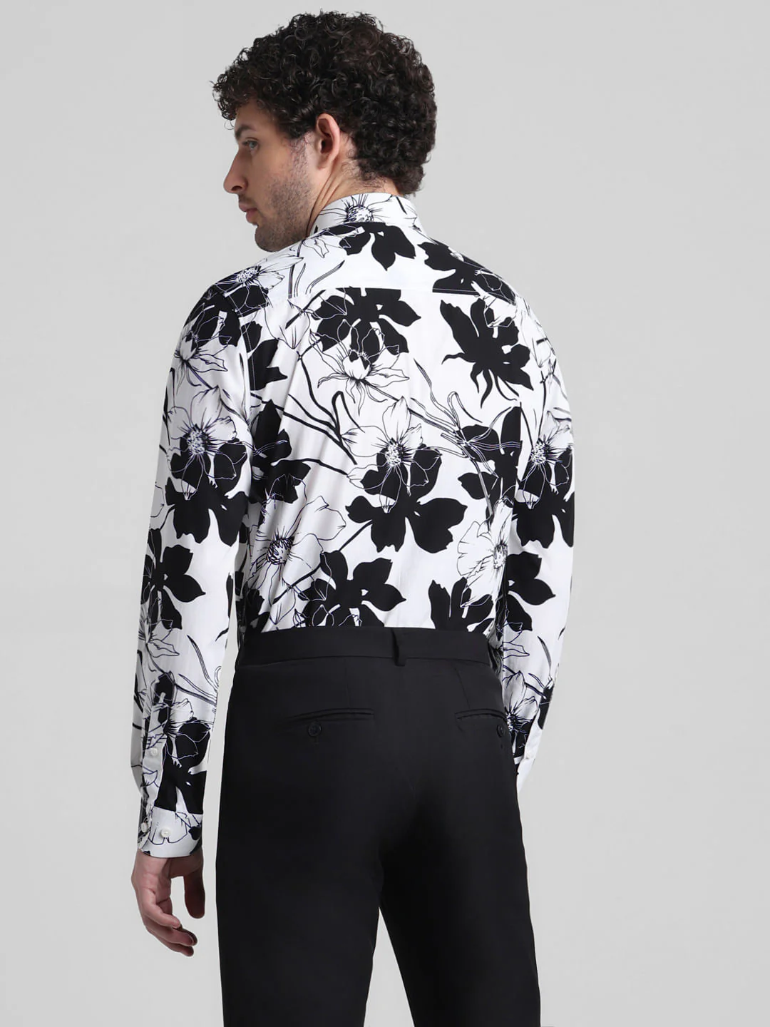 White Floral Print Shirt - Image 4