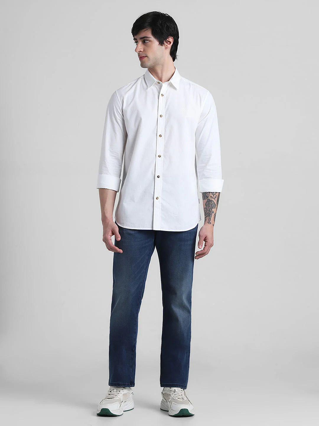 White Cotton Full Sleeves Shirt - Image 6