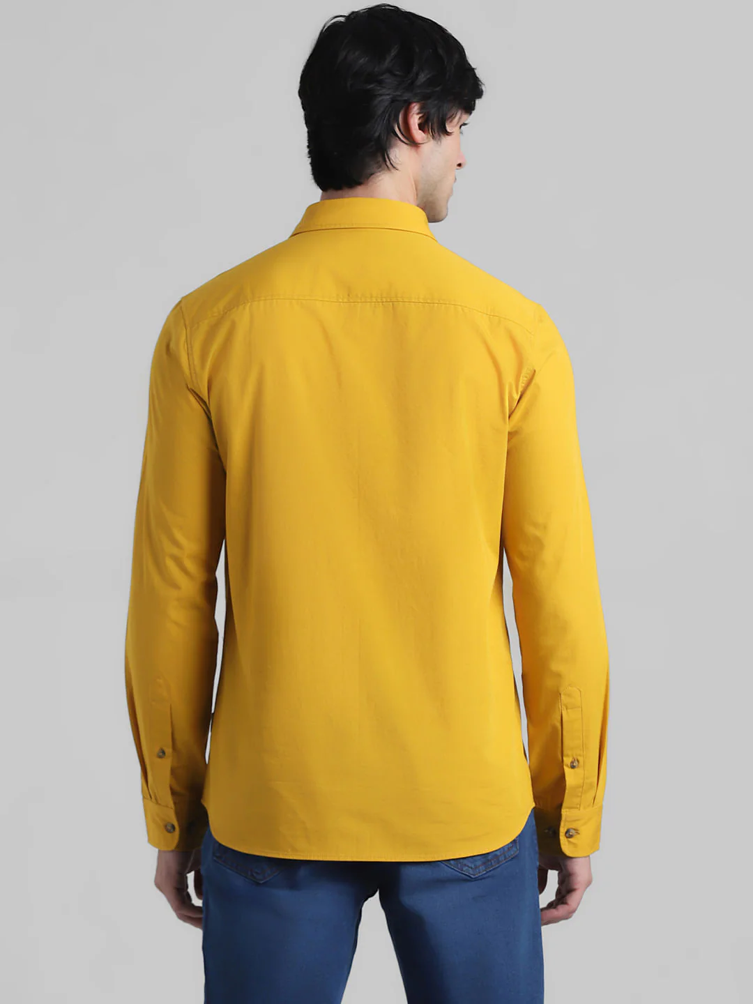 Mustard Cotton Full Sleeves Shirt - Image 4