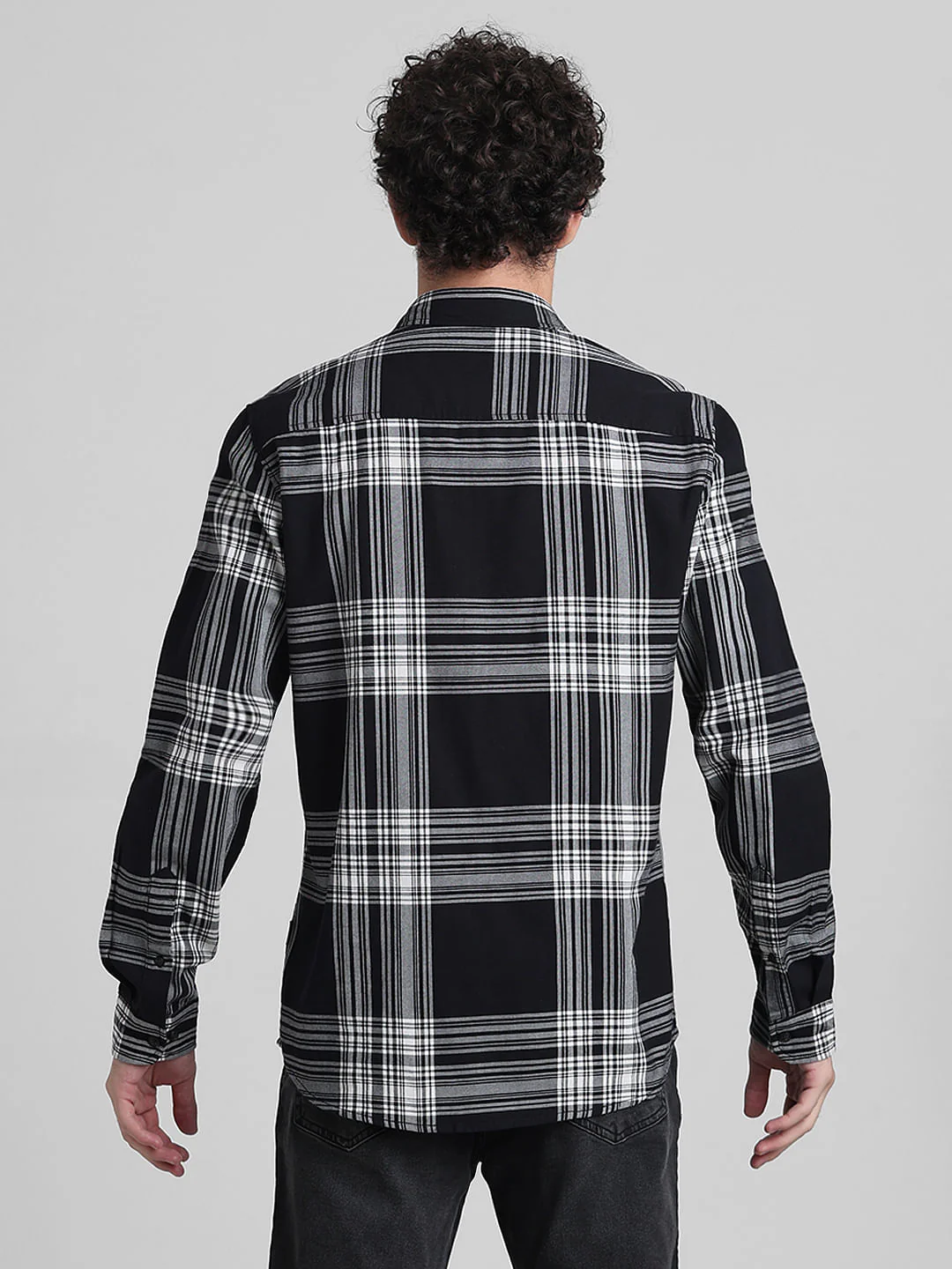 Black Check Print Full Sleeves Shirt - Image 4
