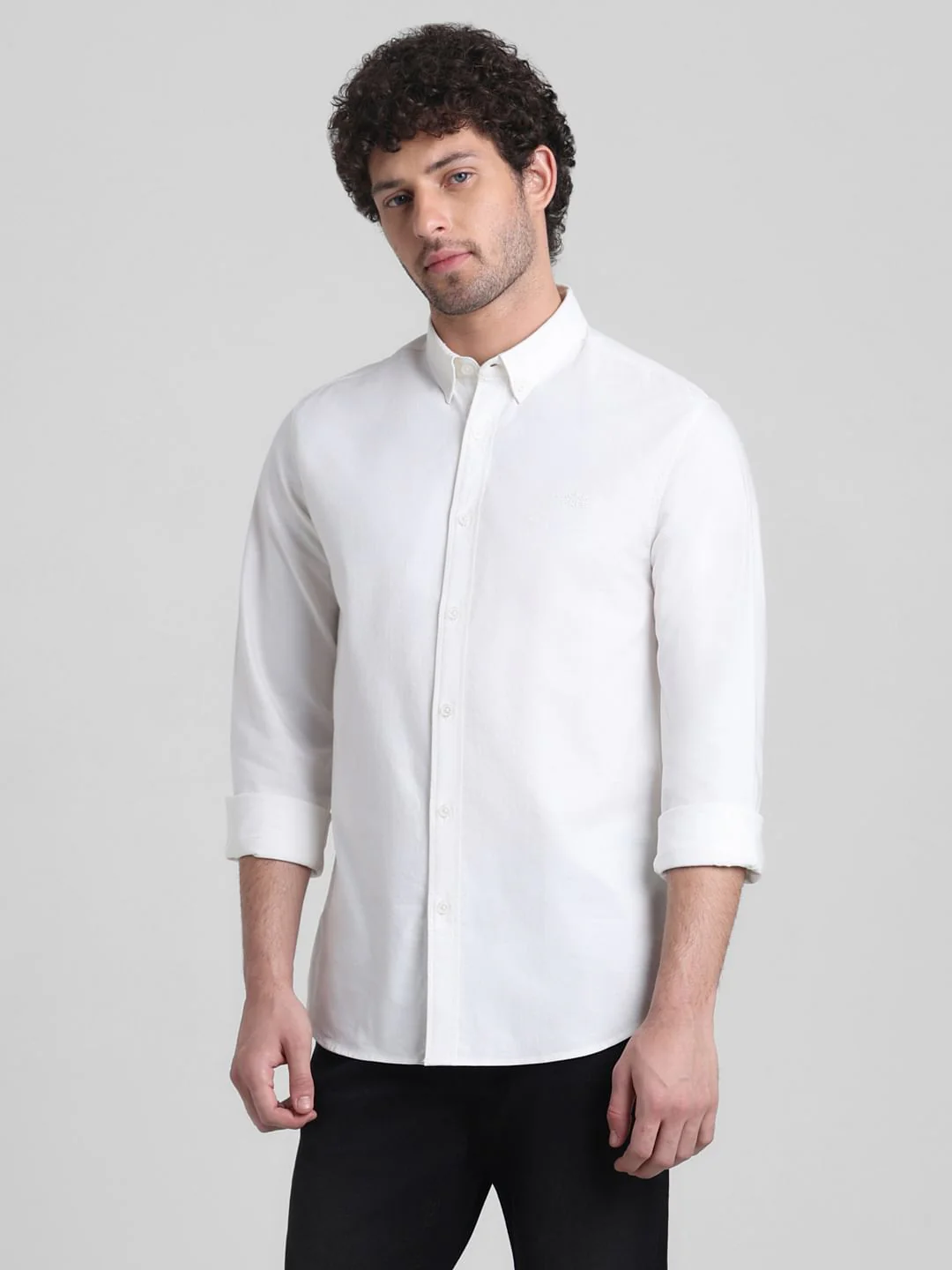 White Cotton Full Sleeves Shirt - Image 2