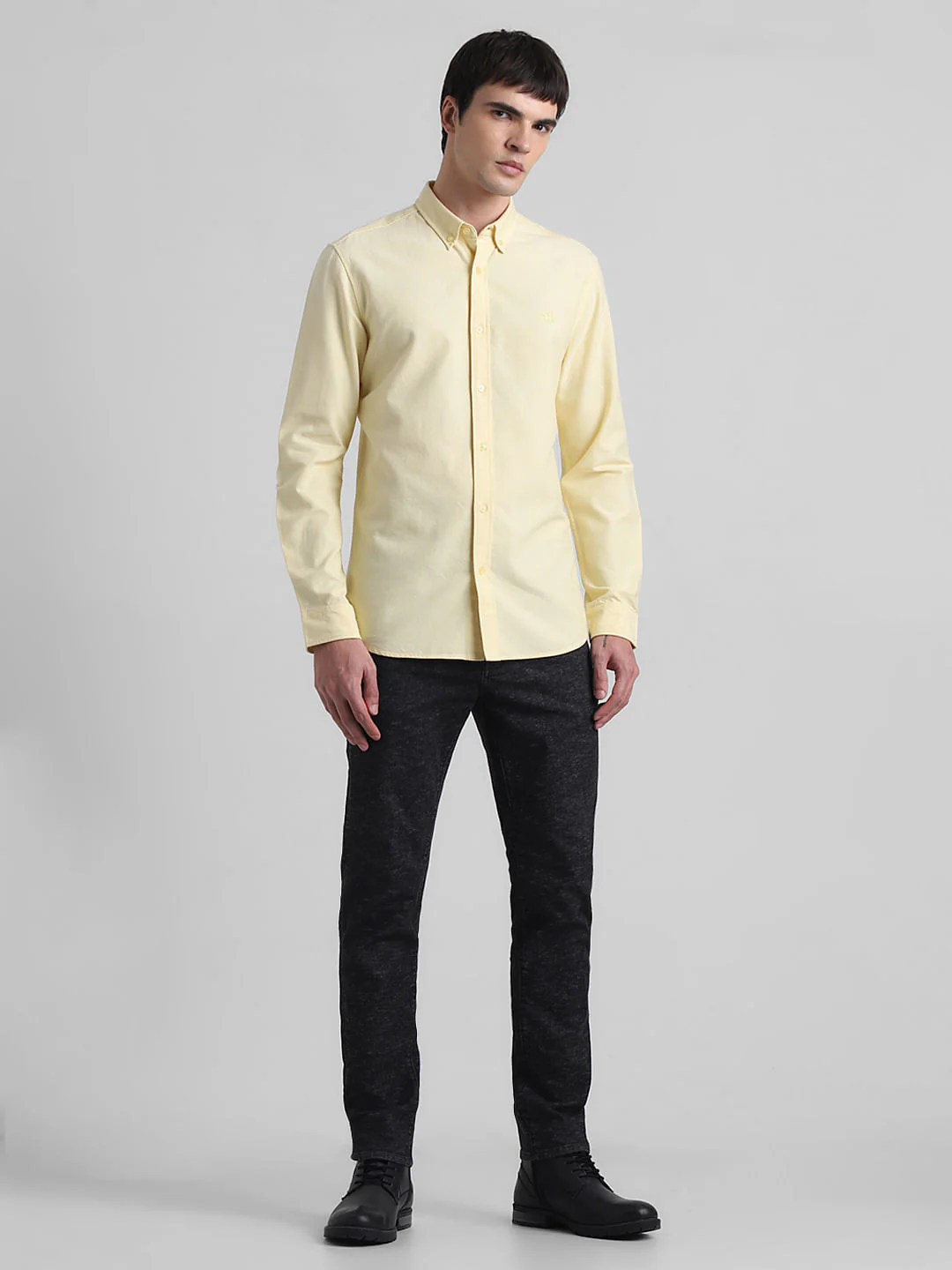 Yellow Cotton Full Sleeves Shirt - Image 6