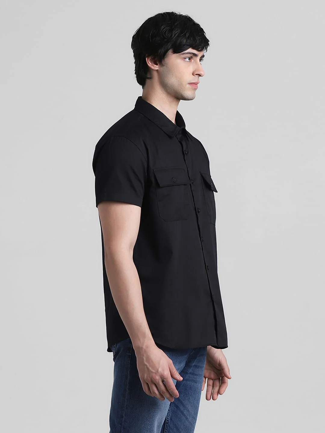 Black Drop Shoulder Shirt - Image 3