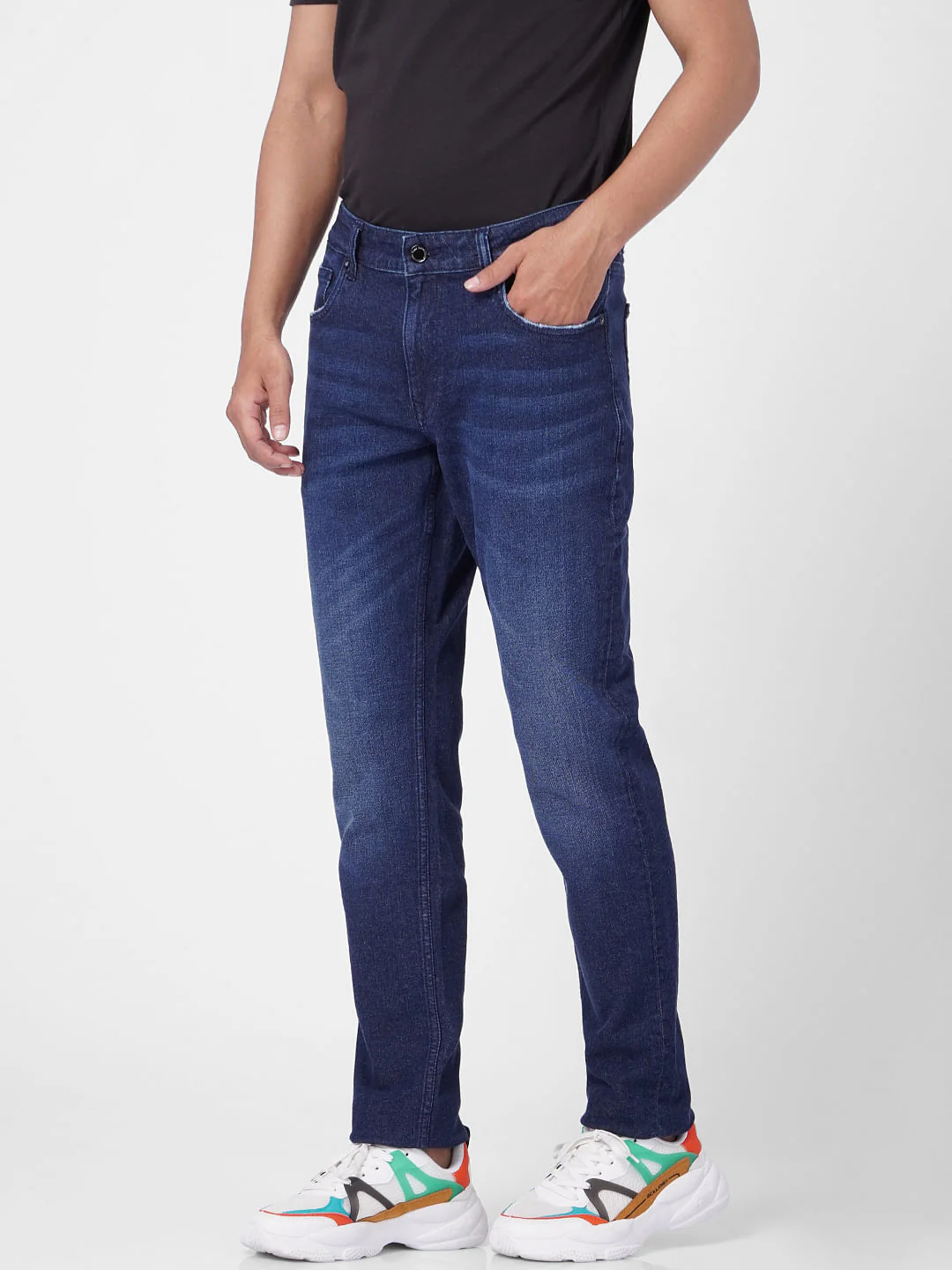 Dark Blue Low Rise Ben Skinny Jeans - Image 3