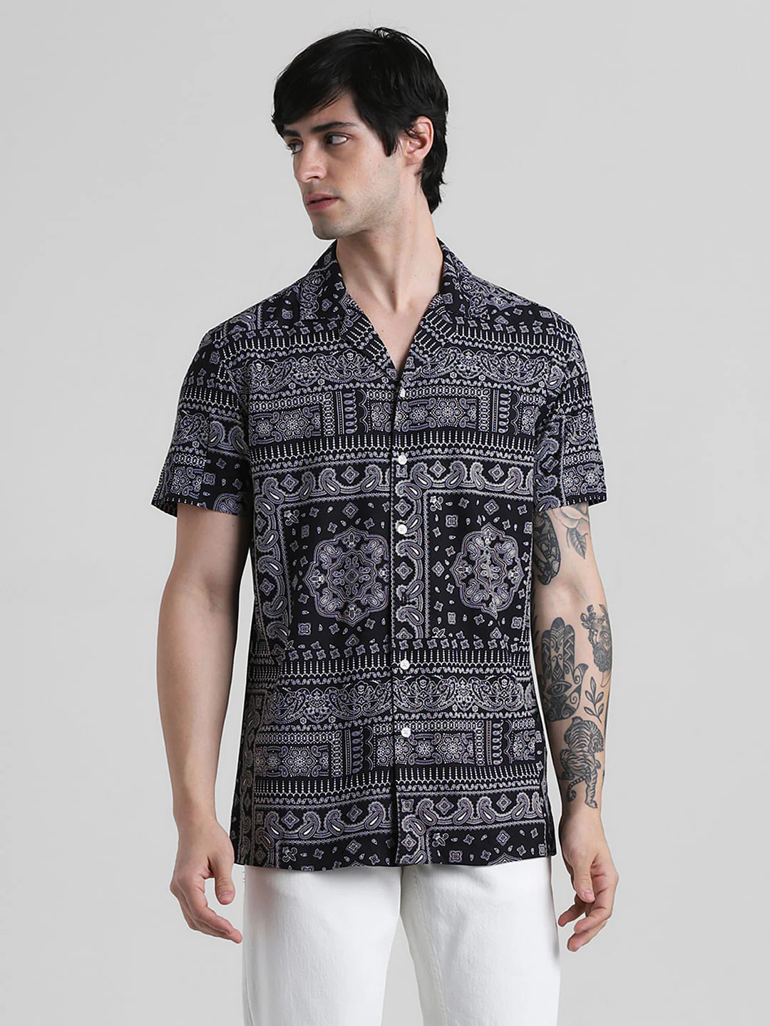 Black Abstract Print Shirt - Image 2