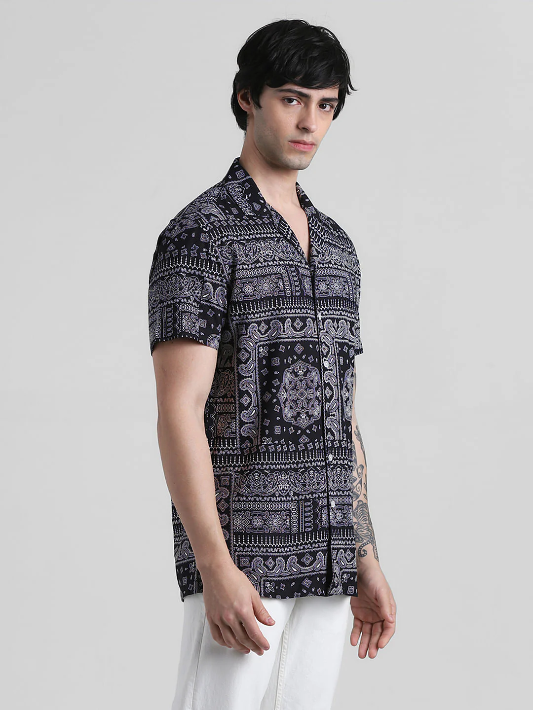 Black Abstract Print Shirt - Image 3