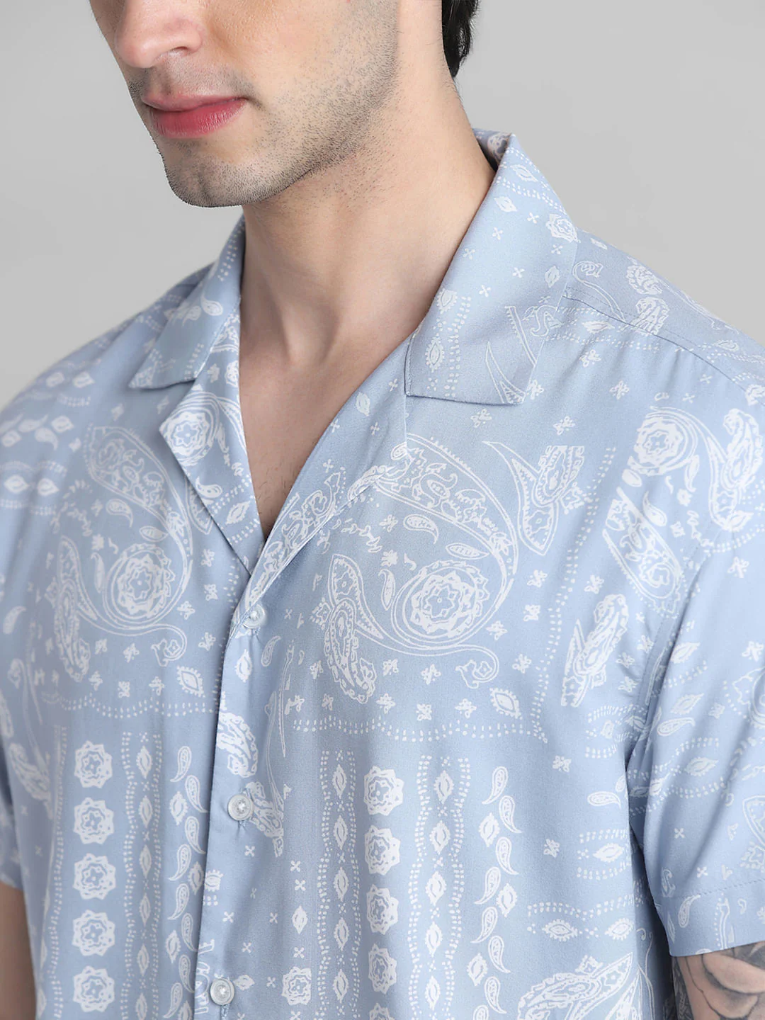 Blue Abstract Print Shirt - Image 5
