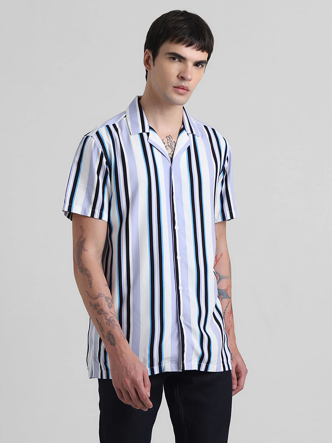 Blue Striped Short Sleeves Shirt - Image 2