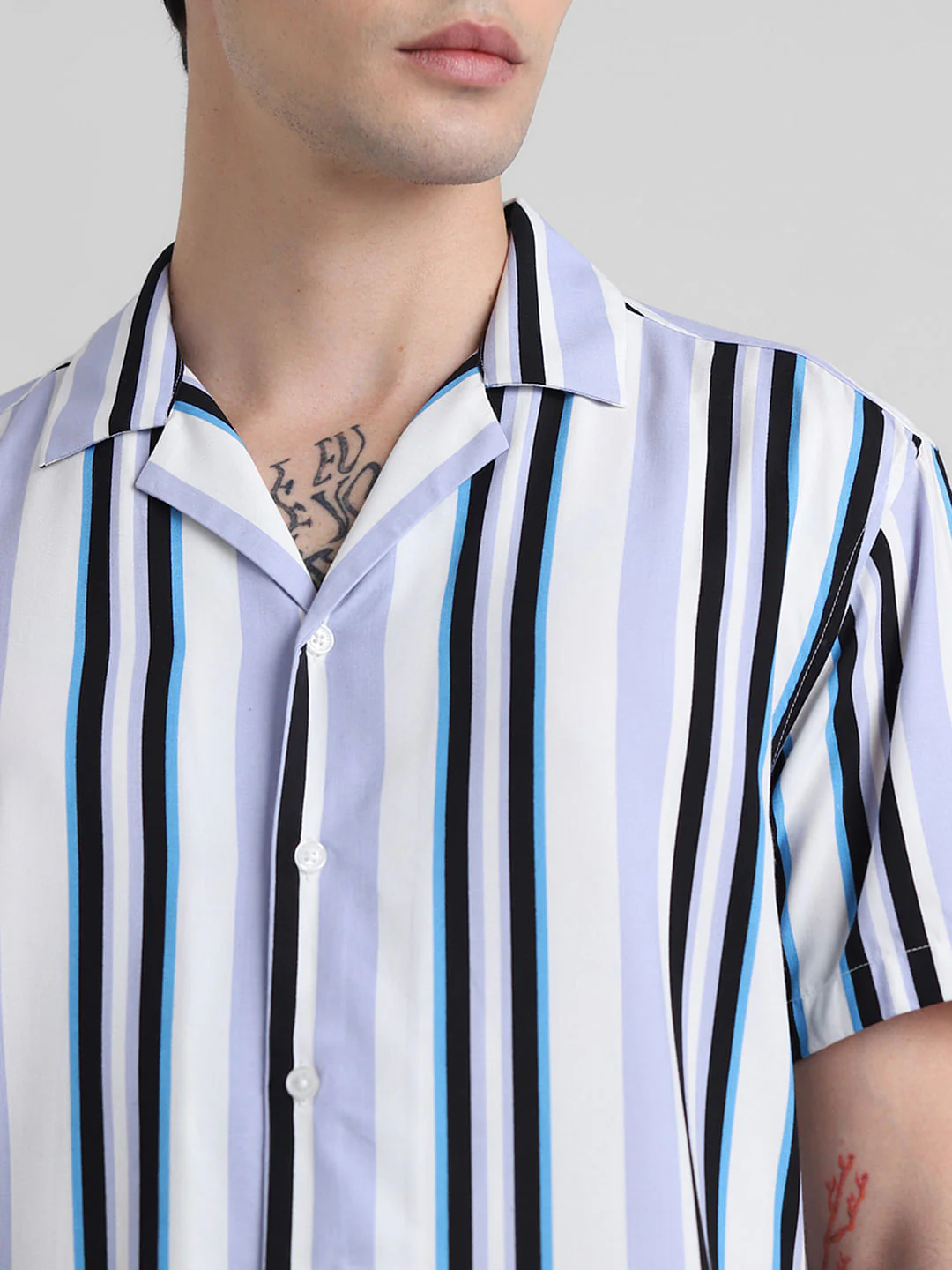 Blue Striped Short Sleeves Shirt - Image 5