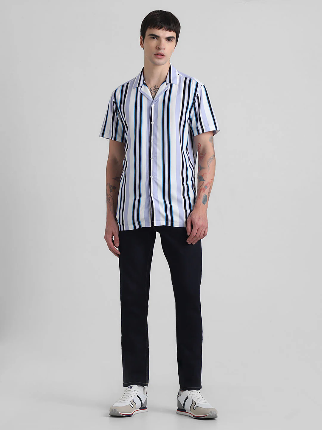Blue Striped Short Sleeves Shirt - Image 6