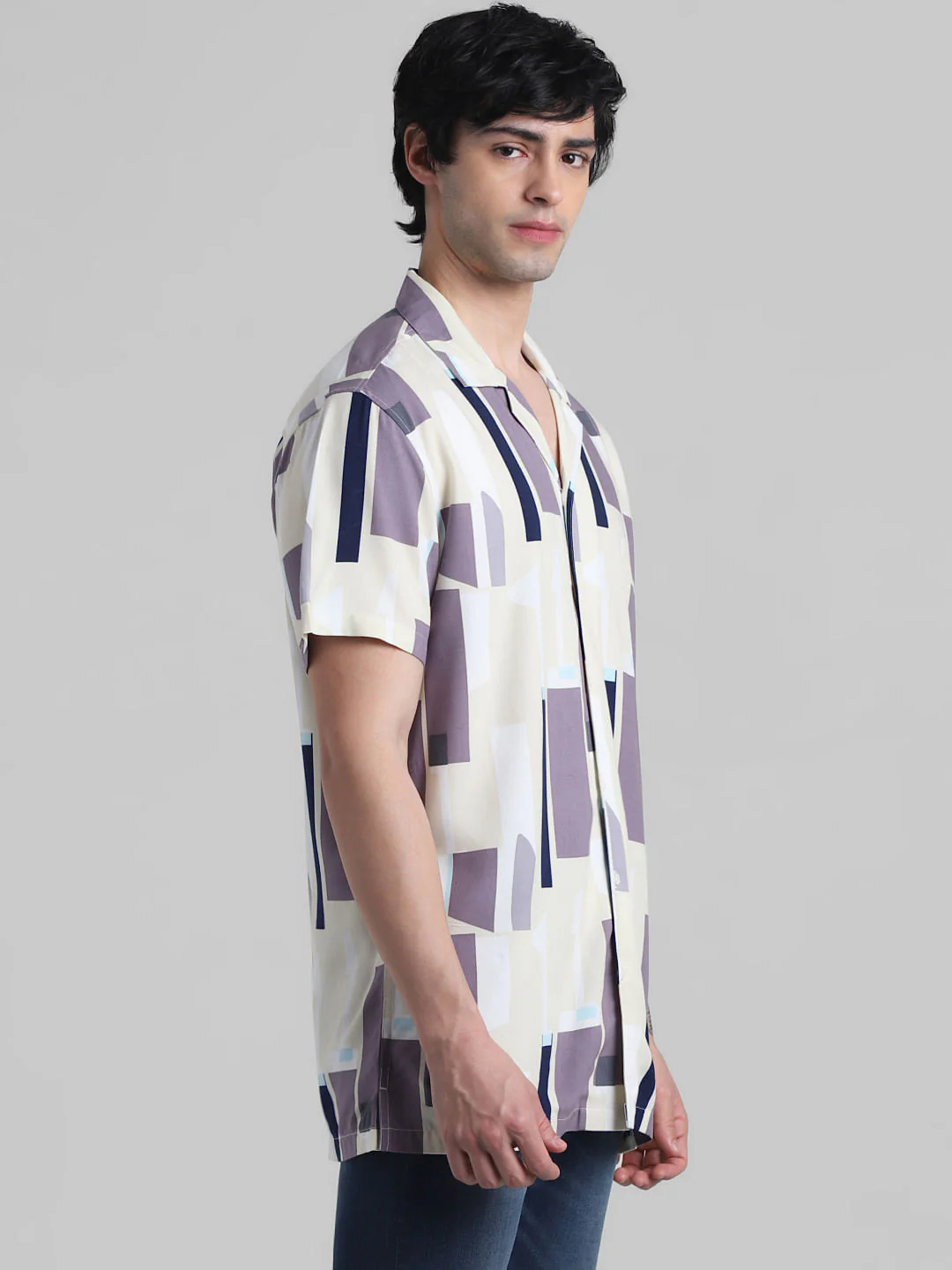 Blue Abstract Print Shirt - Image 3