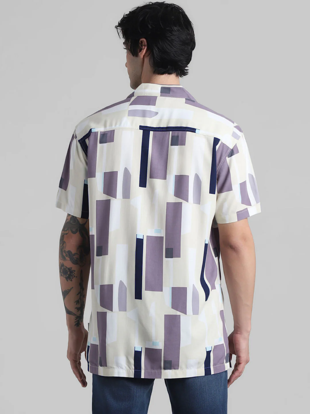 Blue Abstract Print Shirt - Image 4