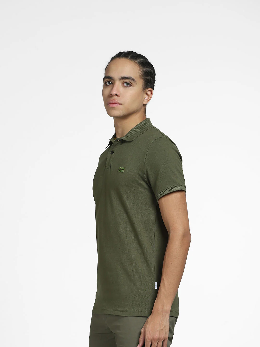 Green Logo Print Polo Neck T-shirt - Image 3