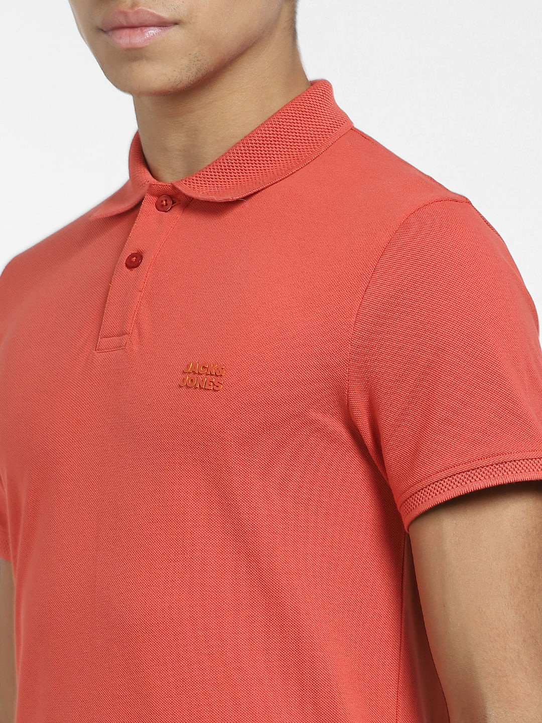 Rust Red Logo Print Polo Neck T-shirt - Image 5