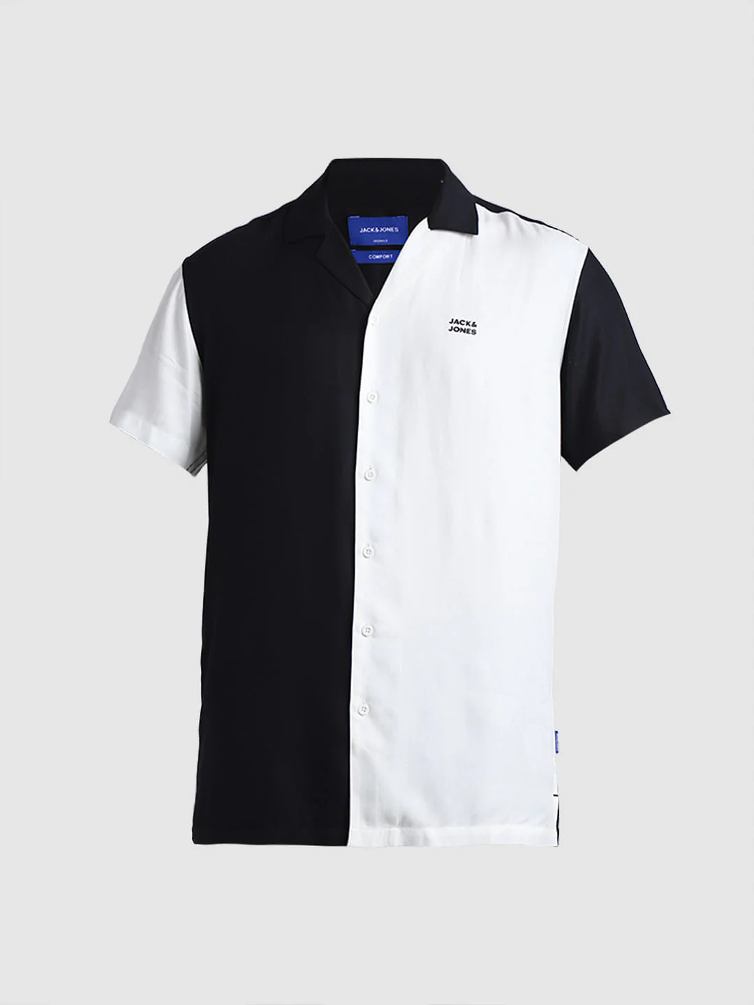 White Colourblocked Short Sleeves Shirt - Image 7