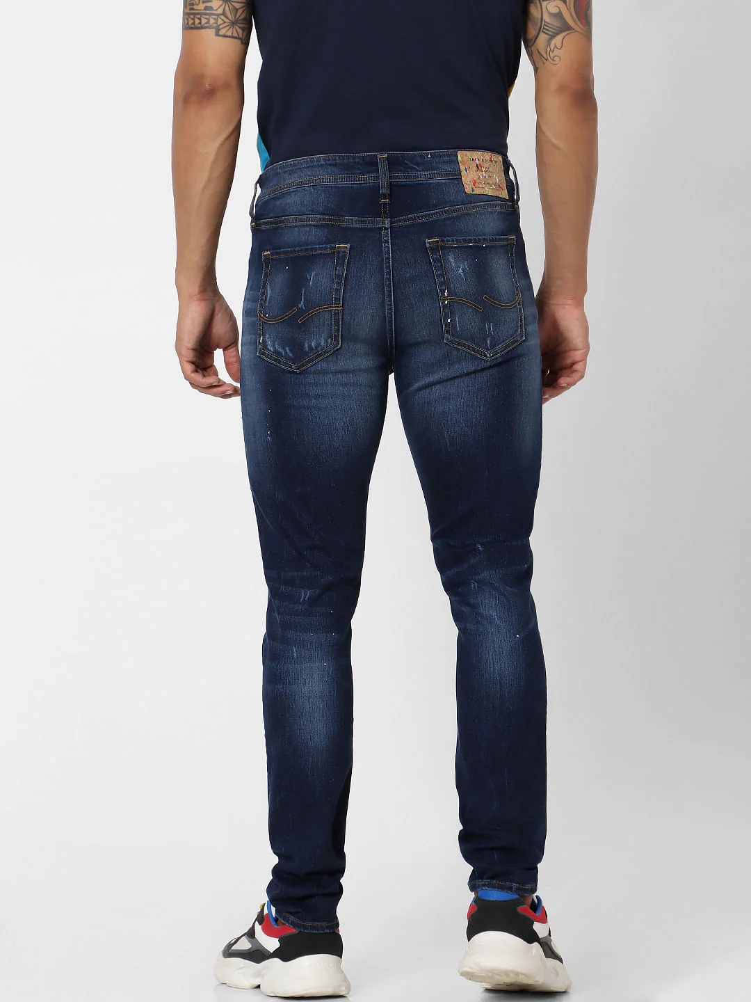 Blue Low Rise Liam Distressed Skinny Fit Jeans - Image 4