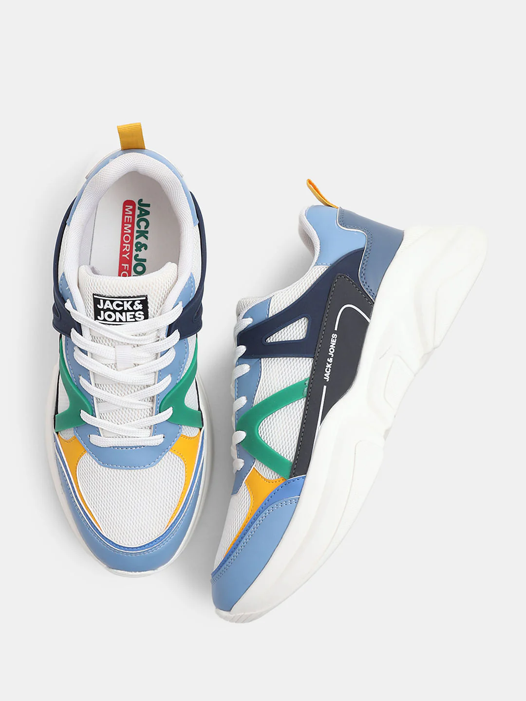 White Colourblocked Chunky Sneakers - Image 3