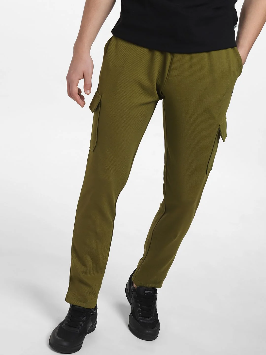 Green Mid Rise Cargo Sweatpants - Image 2