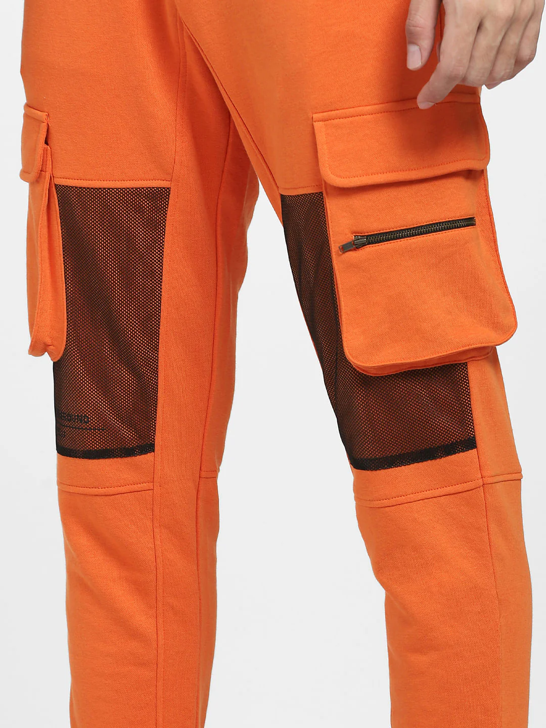 Orange Mid Rise Pocket Detail Sweatpants - Image 6