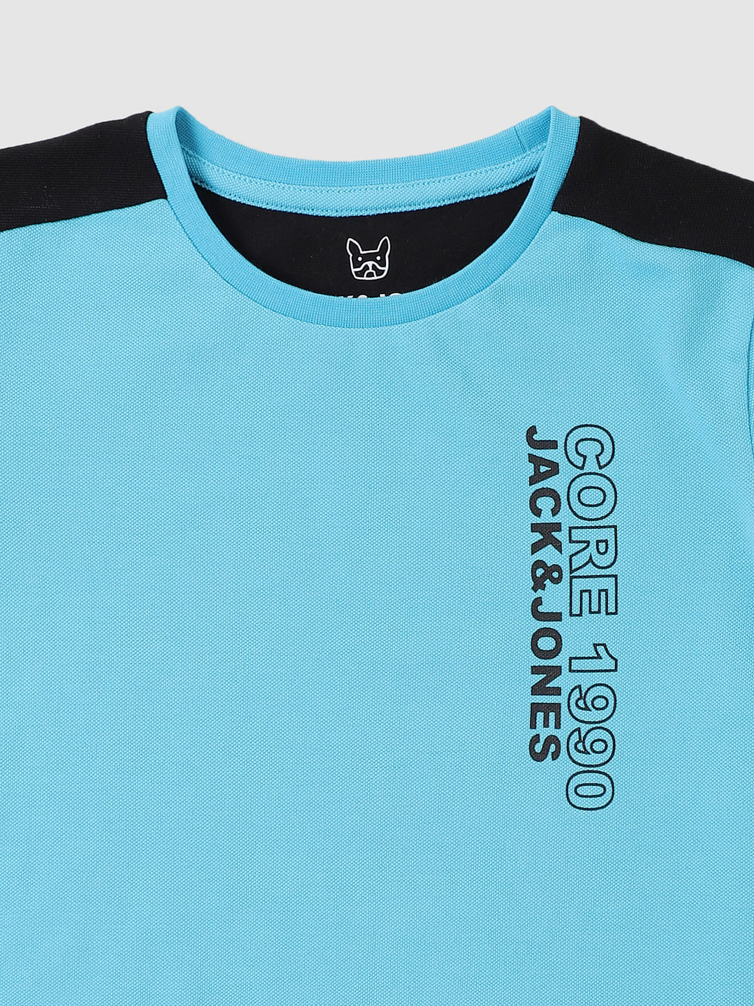 Boys Blue Colourblocked Crew Neck T-shirt - Image 3