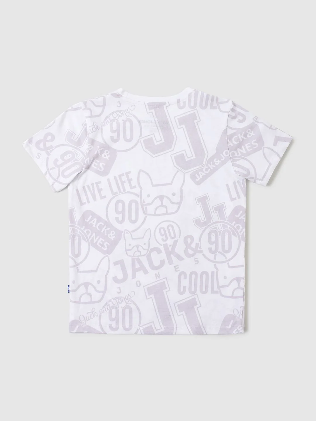 Boys White Graphic Print Crew Neck T-shirt - Image 2