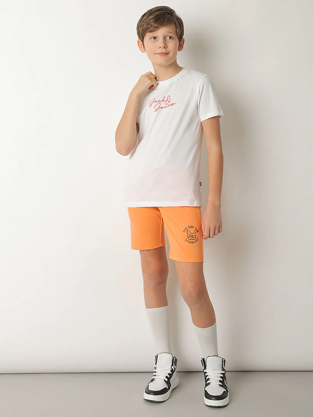 Boys White Glossy Branding T-shirt - Image 5