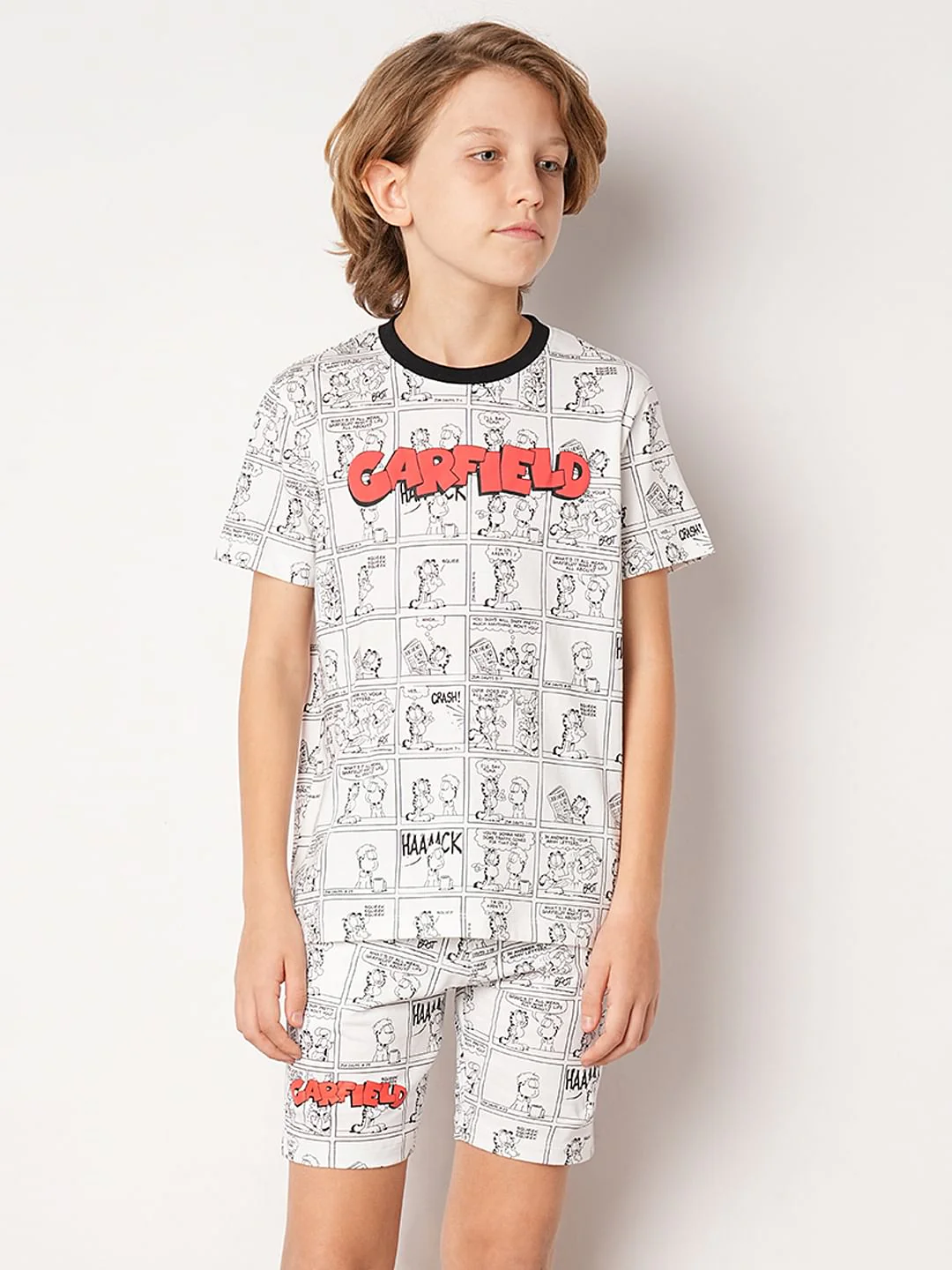 GARFIELD White Printed Co-ord Set T-shirt - Image 2