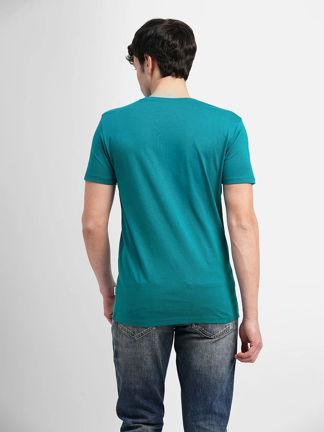 Blue Logo Print Crew Neck T-shirt - Image 4