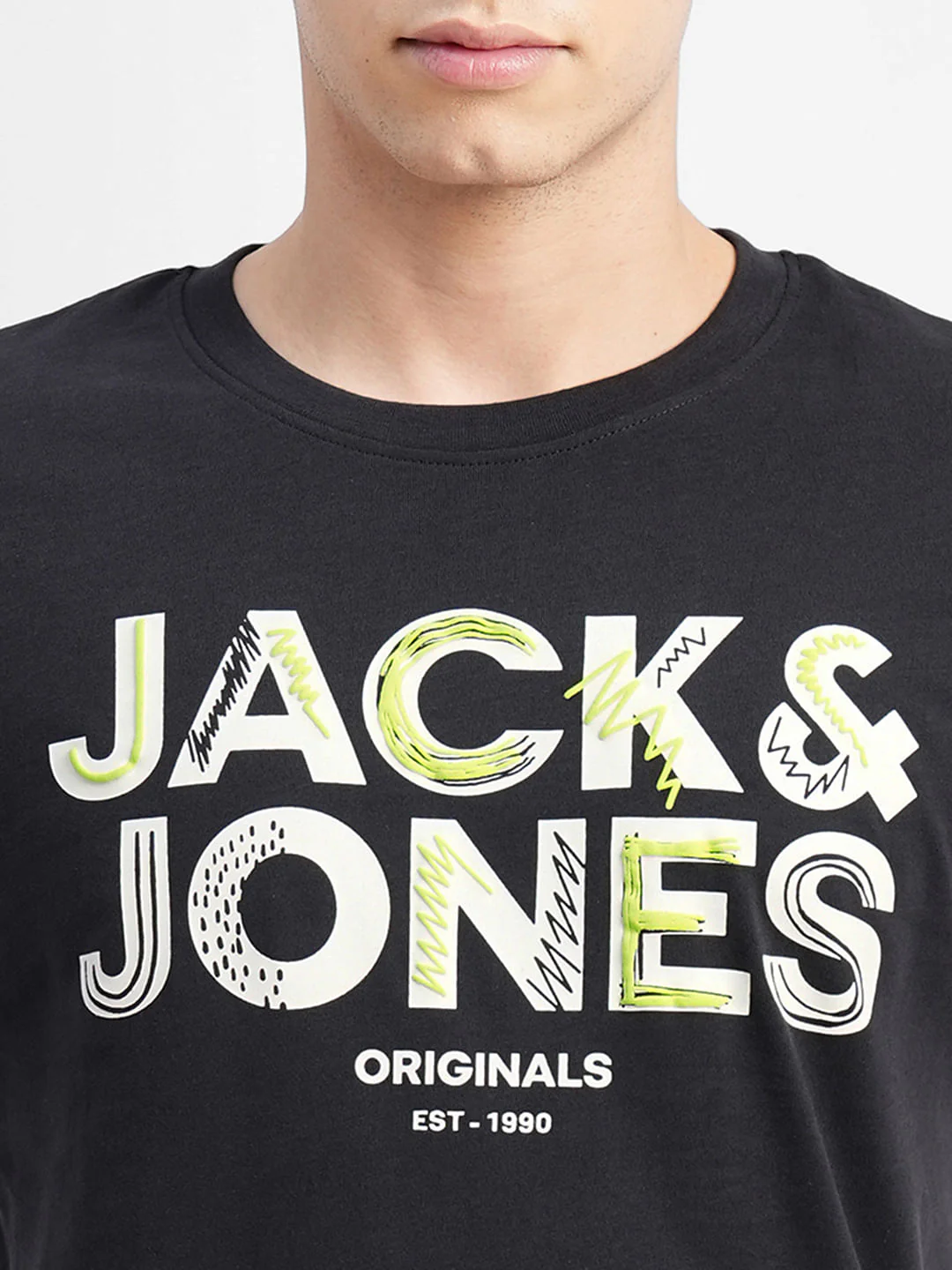 Black Logo Print Crew Neck T-shirt - Image 5