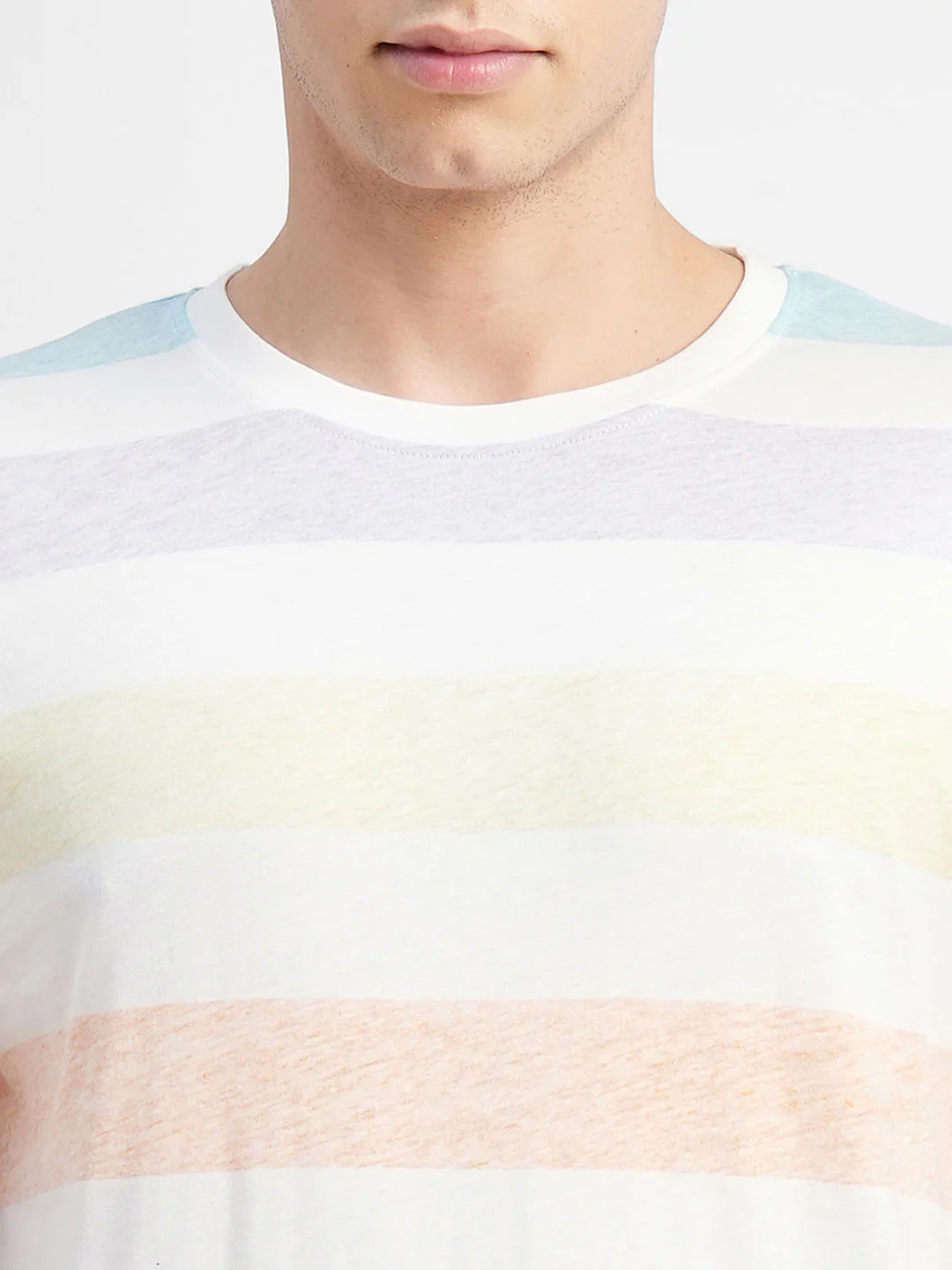 Purple Colourblocked Crew Neck T-shirt - Image 5