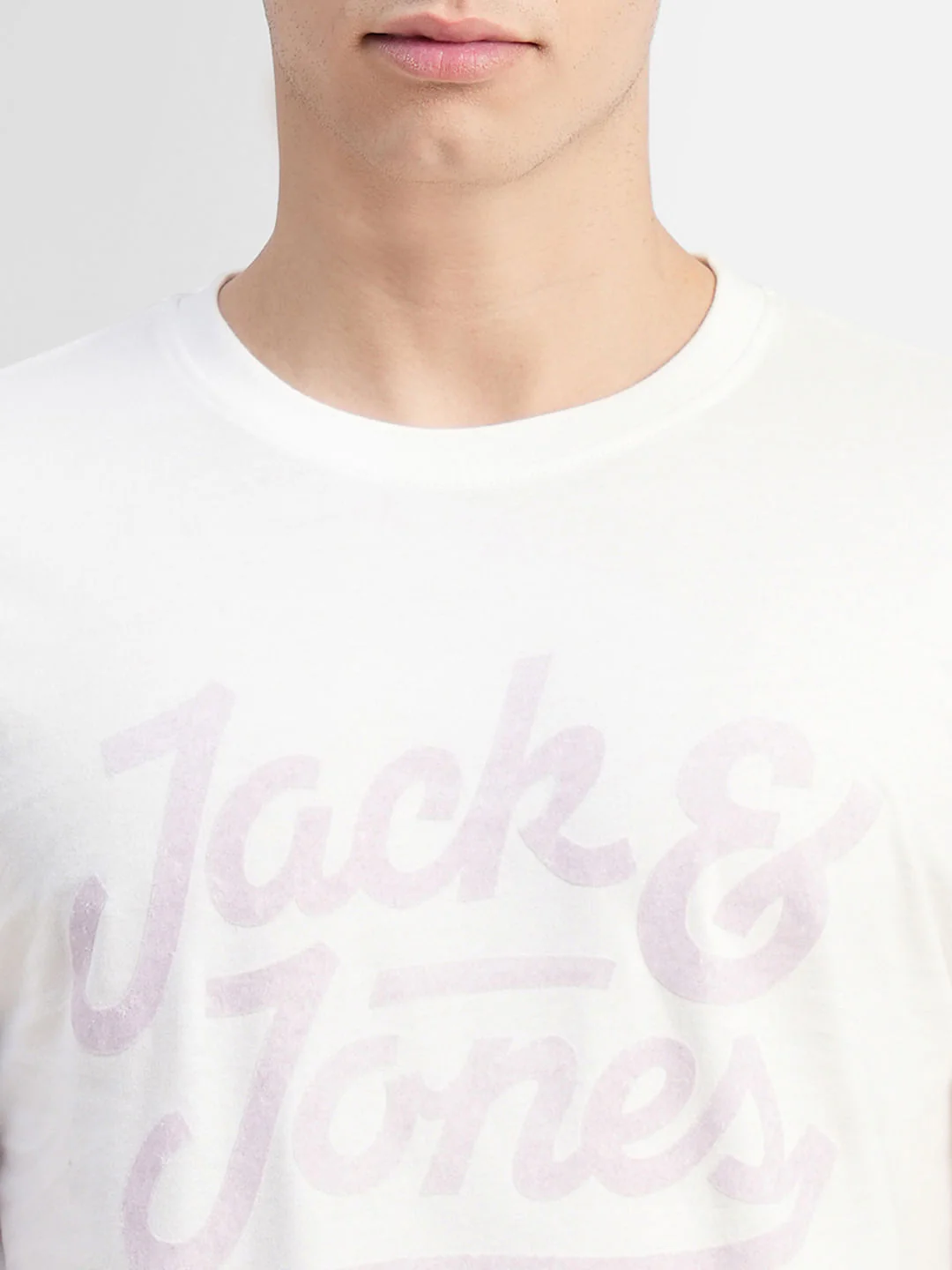 White Logo Print Crew Neck T-shirt - Image 5