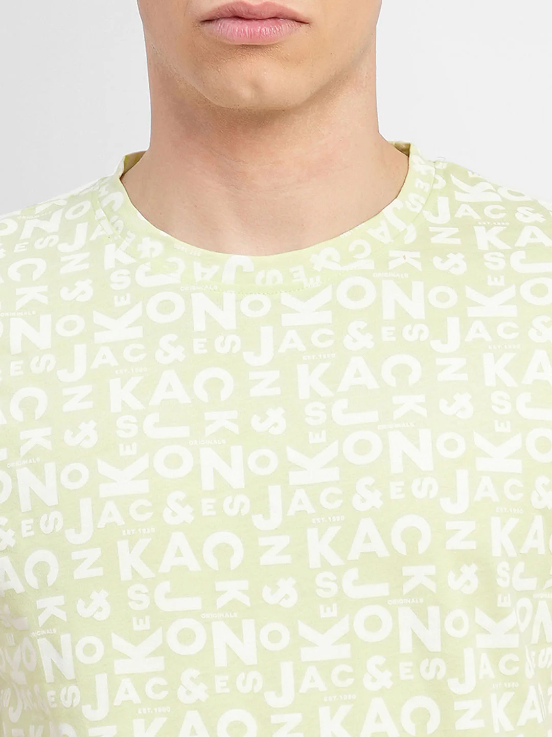 Green Letter Print Crew Neck T-shirt - Image 5
