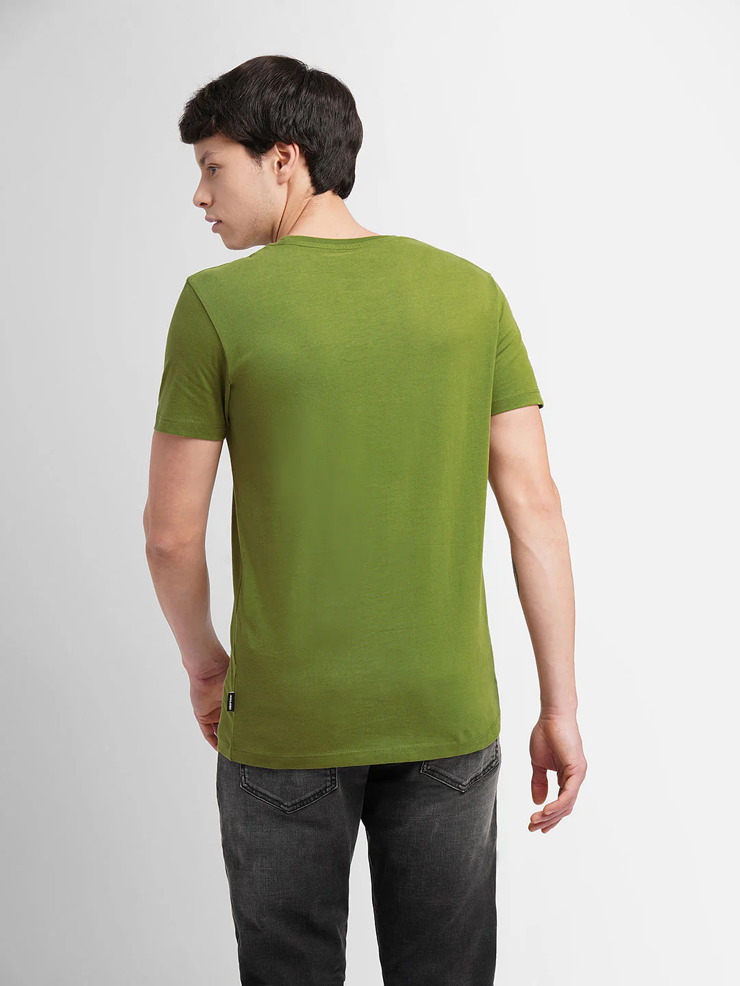 Green Logo Print Crew Neck T-shirt - Image 4