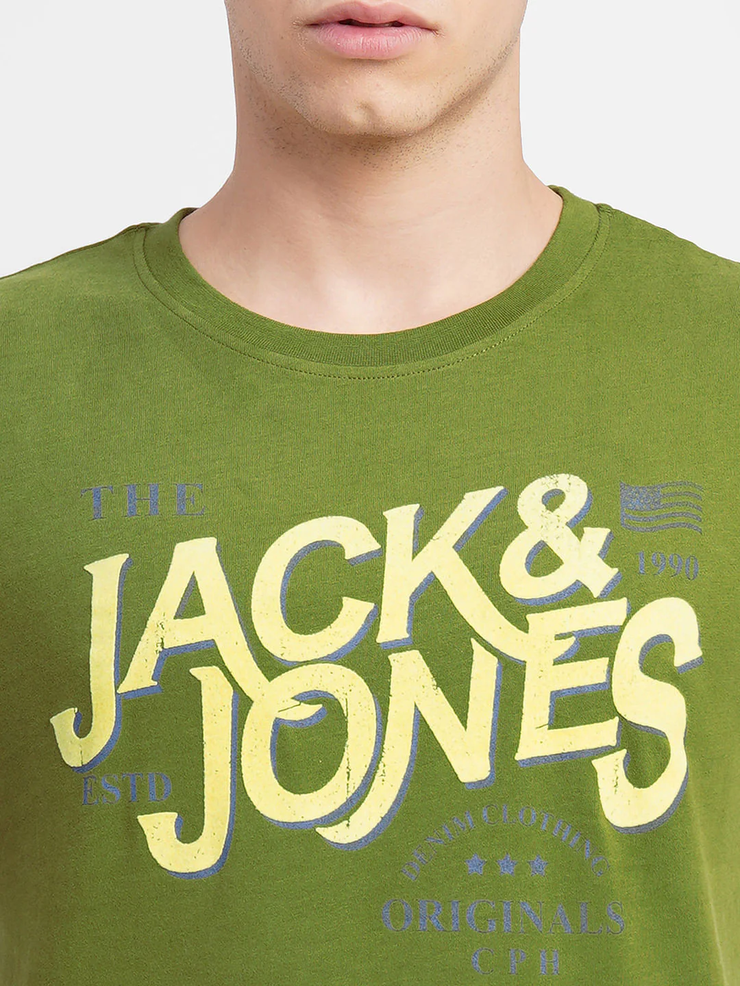 Green Logo Print Crew Neck T-shirt - Image 5