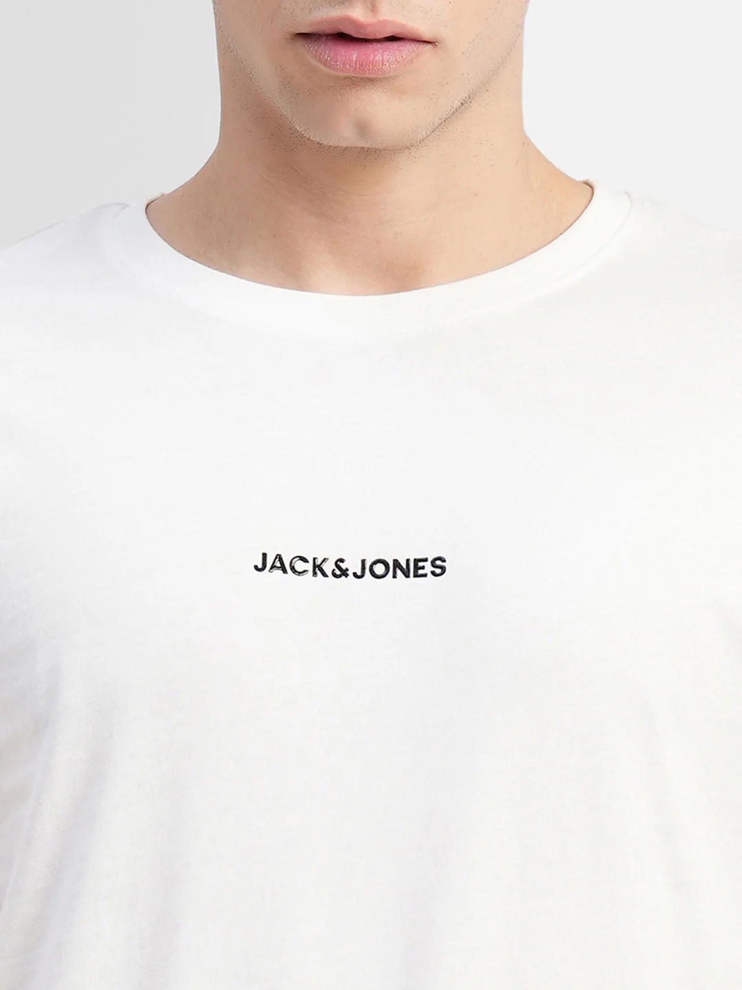 White Logo Text Print Crew Neck T-shirt - Image 5