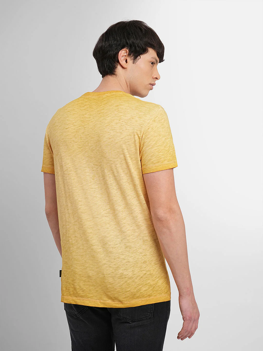 Brown Washed Crew Neck T-shirt - Image 4