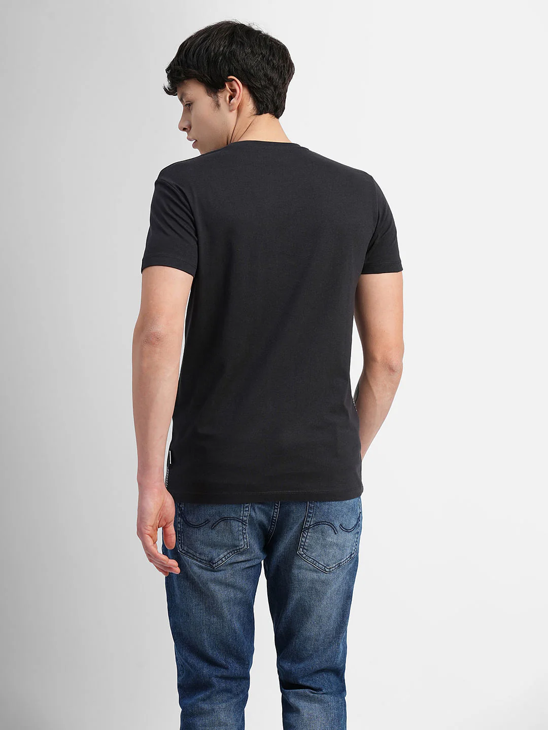 Black Graphic Print Crew Neck T-shirt - Image 4