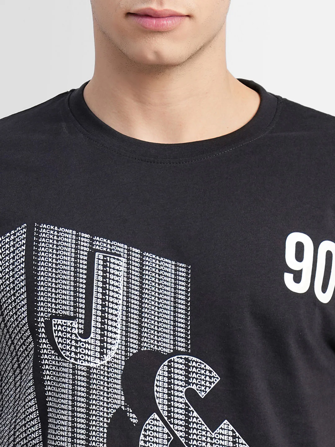 Black Graphic Print Crew Neck T-shirt - Image 5