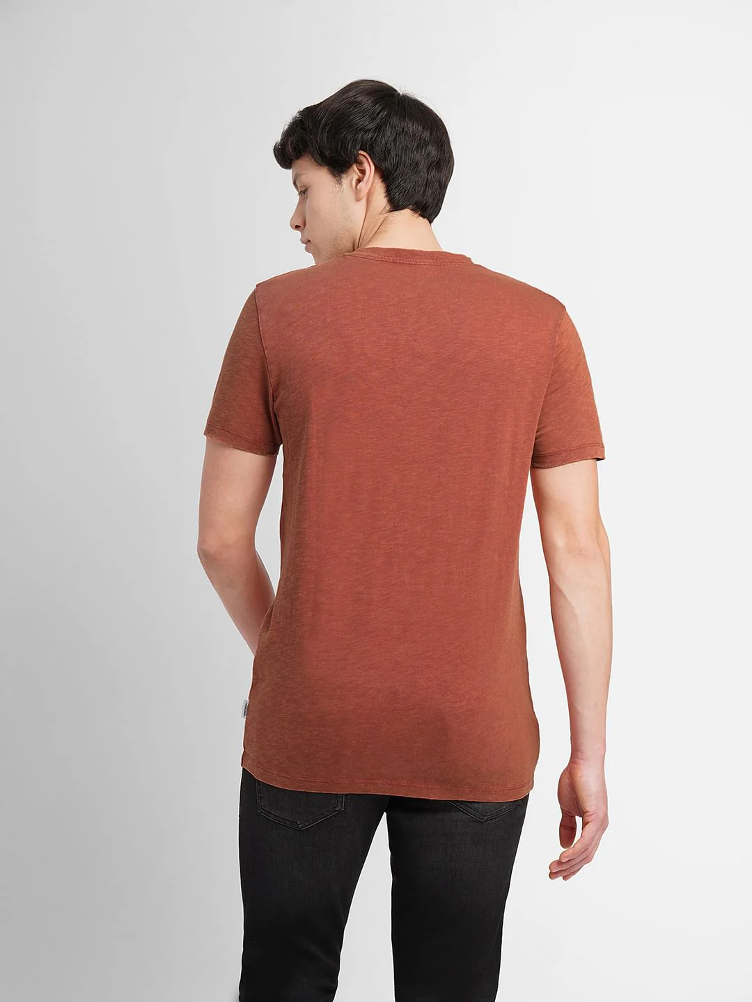 Brown Graphic Print Crew Neck T-shirt - Image 4