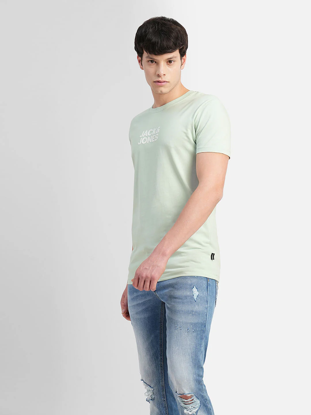 Blue Logo Text Crew Neck T-shirt - Image 3