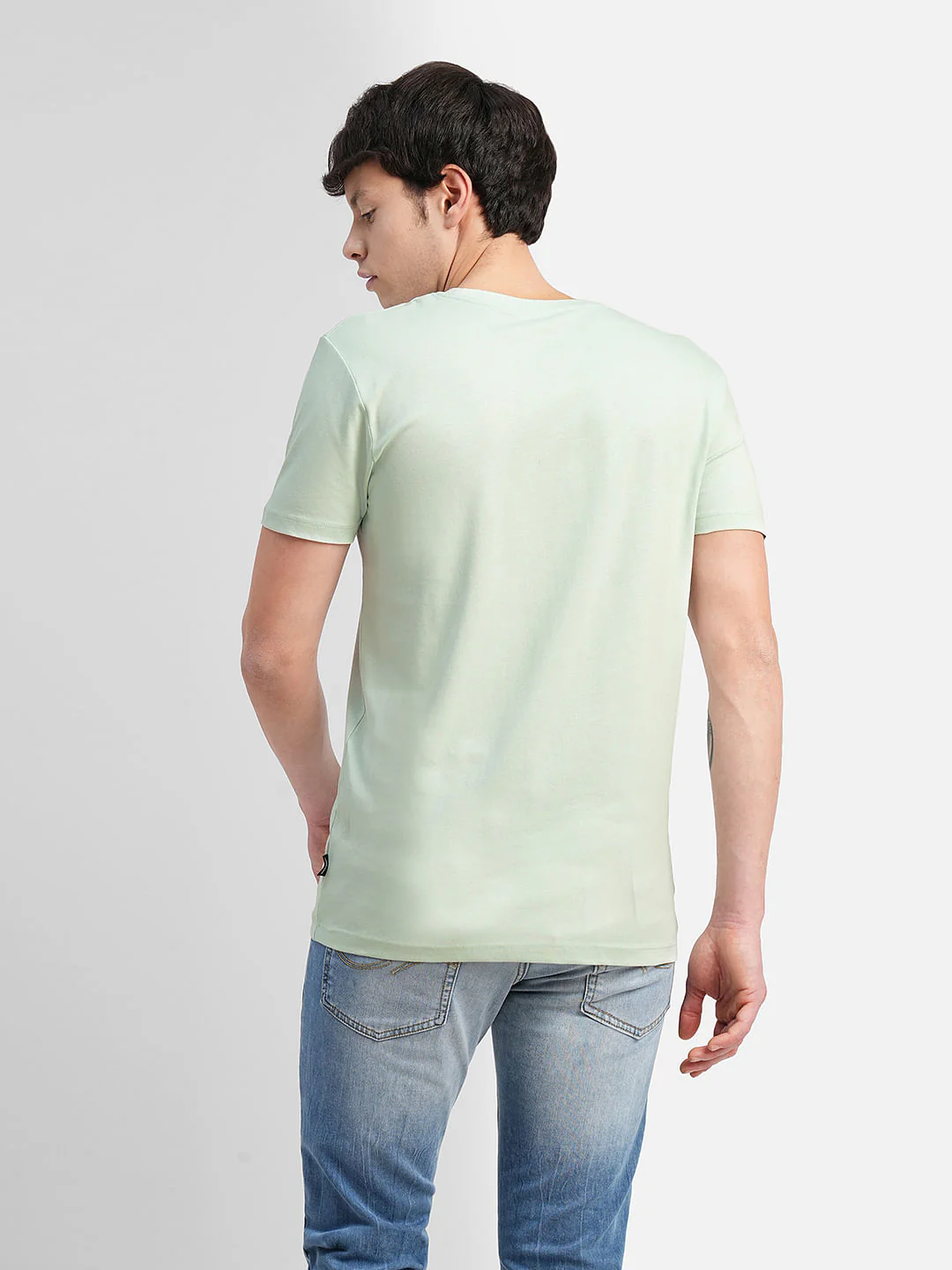 Blue Logo Text Crew Neck T-shirt - Image 4