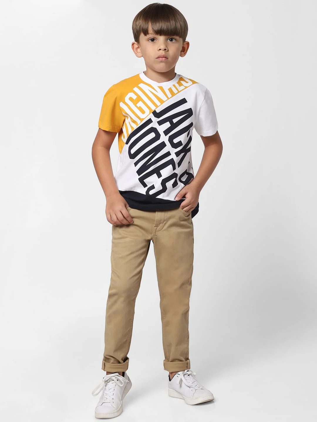 Boys White Logo Print Crew Neck T-shirt - Image 5