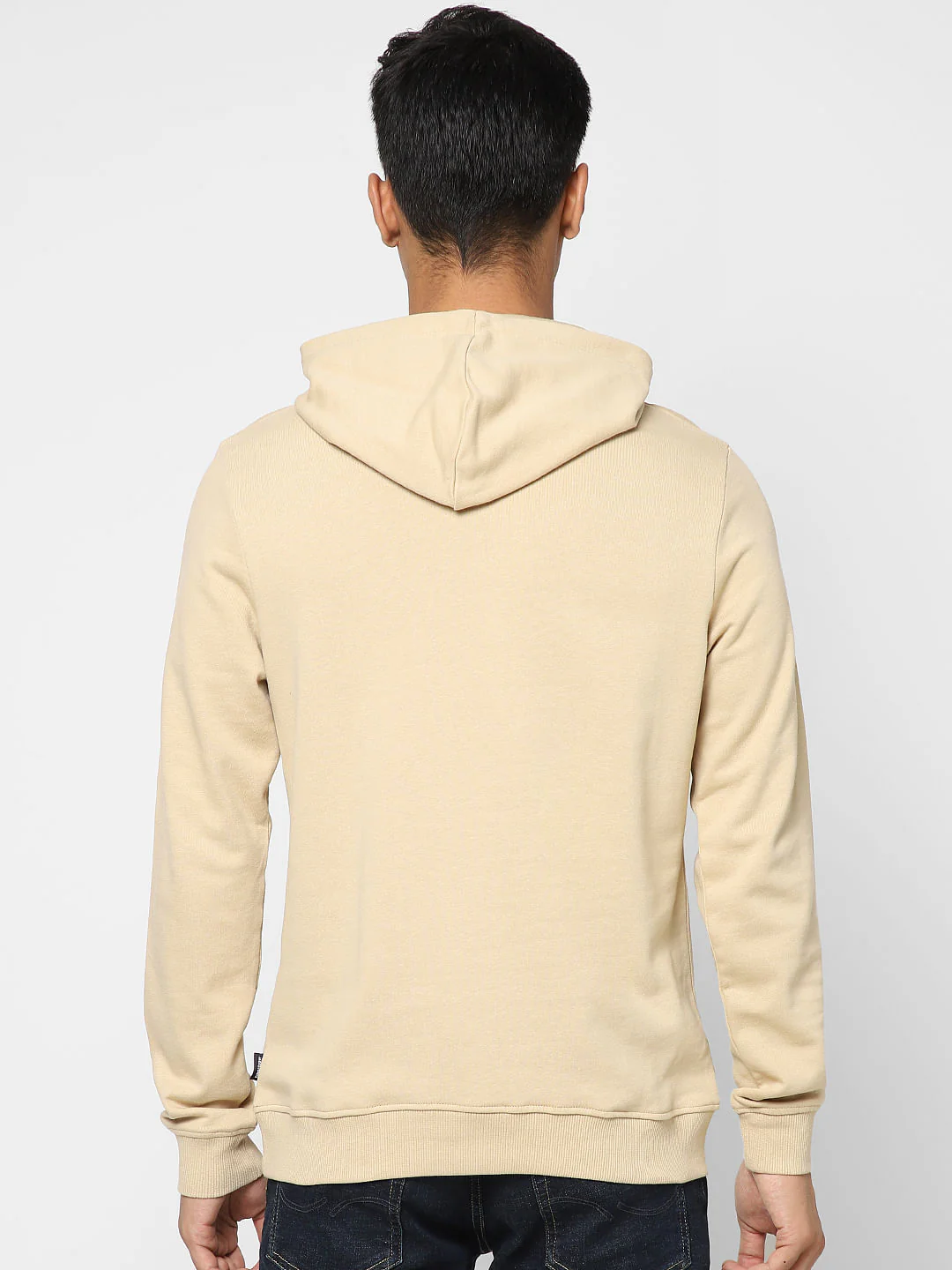Beige Logo Print Hooded Sweatshirt - Image 4