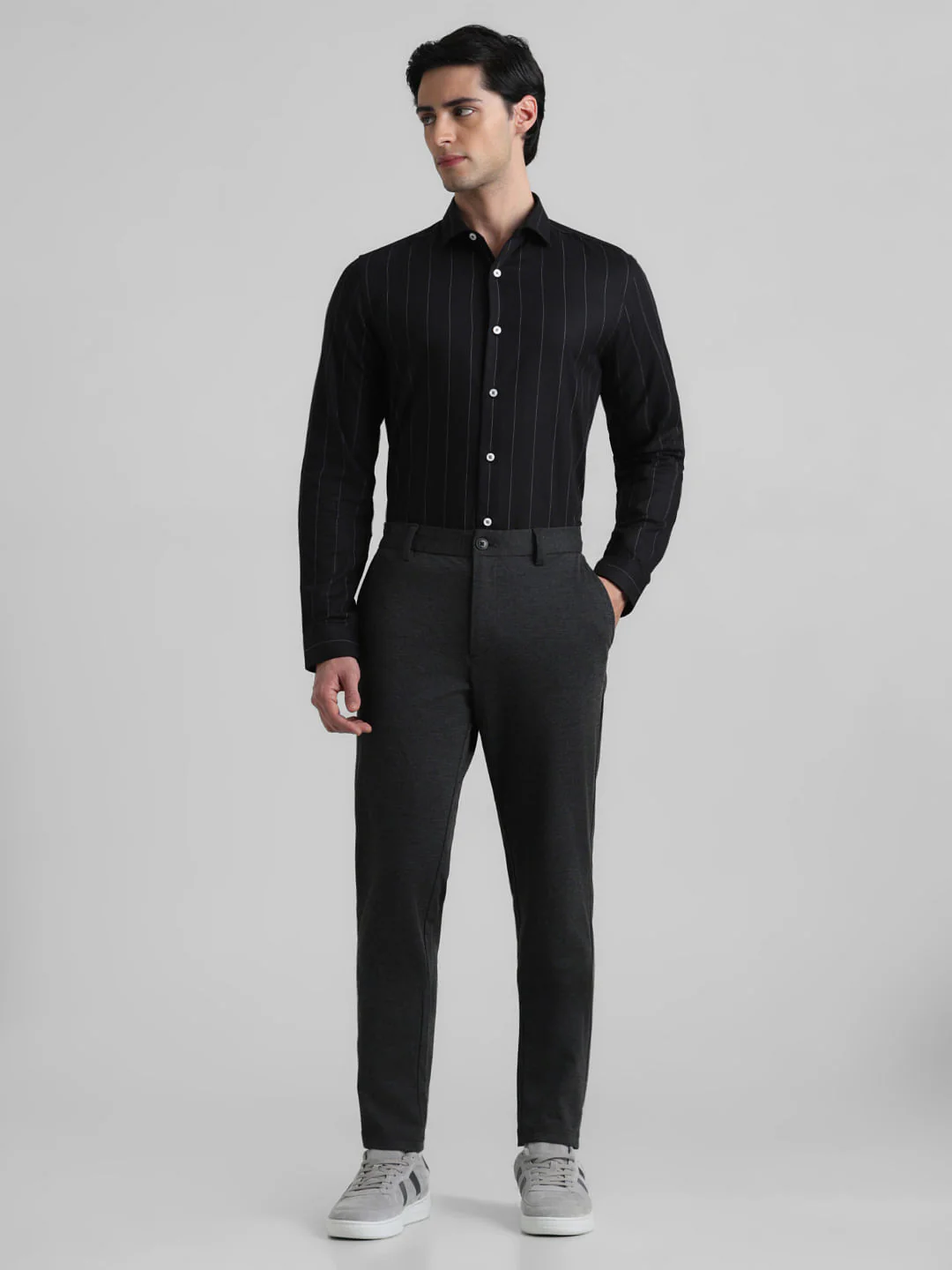 Black Striped Full Sleeves Shirt - Image 6