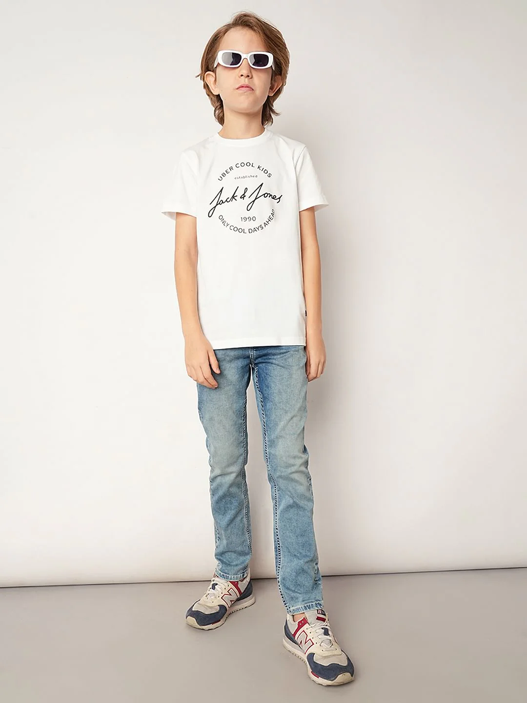 White Logo Print T-shirt