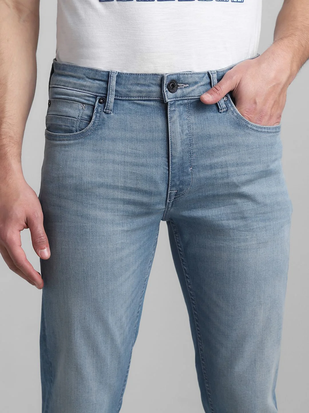 Light Blue Low Rise Washed Skinny Jeans - Image 4