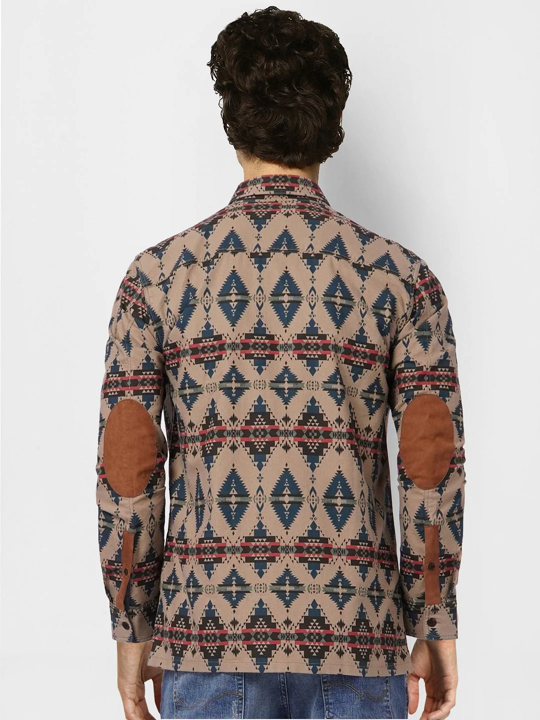 Brown Printed Full Sleeves Shirt - Image 4